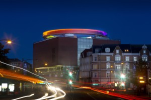 Aros og "Your Rainbow Panorama" by night, her set fra Vester Allé